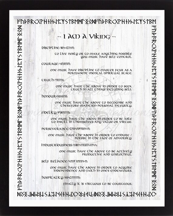 Wikinger Stil Digitaldrucke Wikinger Gebet Edle Tugenden - Etsy.de