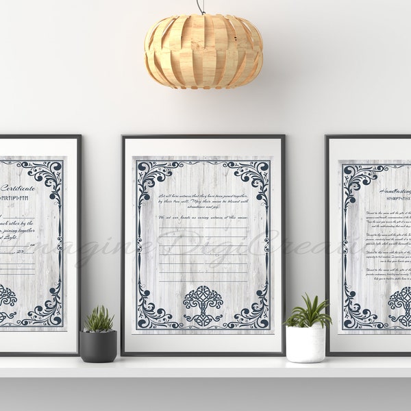 Certificat de mariage, certificat de mariage, fiançailles, païen, bénédiction de la main, amour, téléchargement immédiat, imprimable, fichiers numériques, 20 x 10 pouces