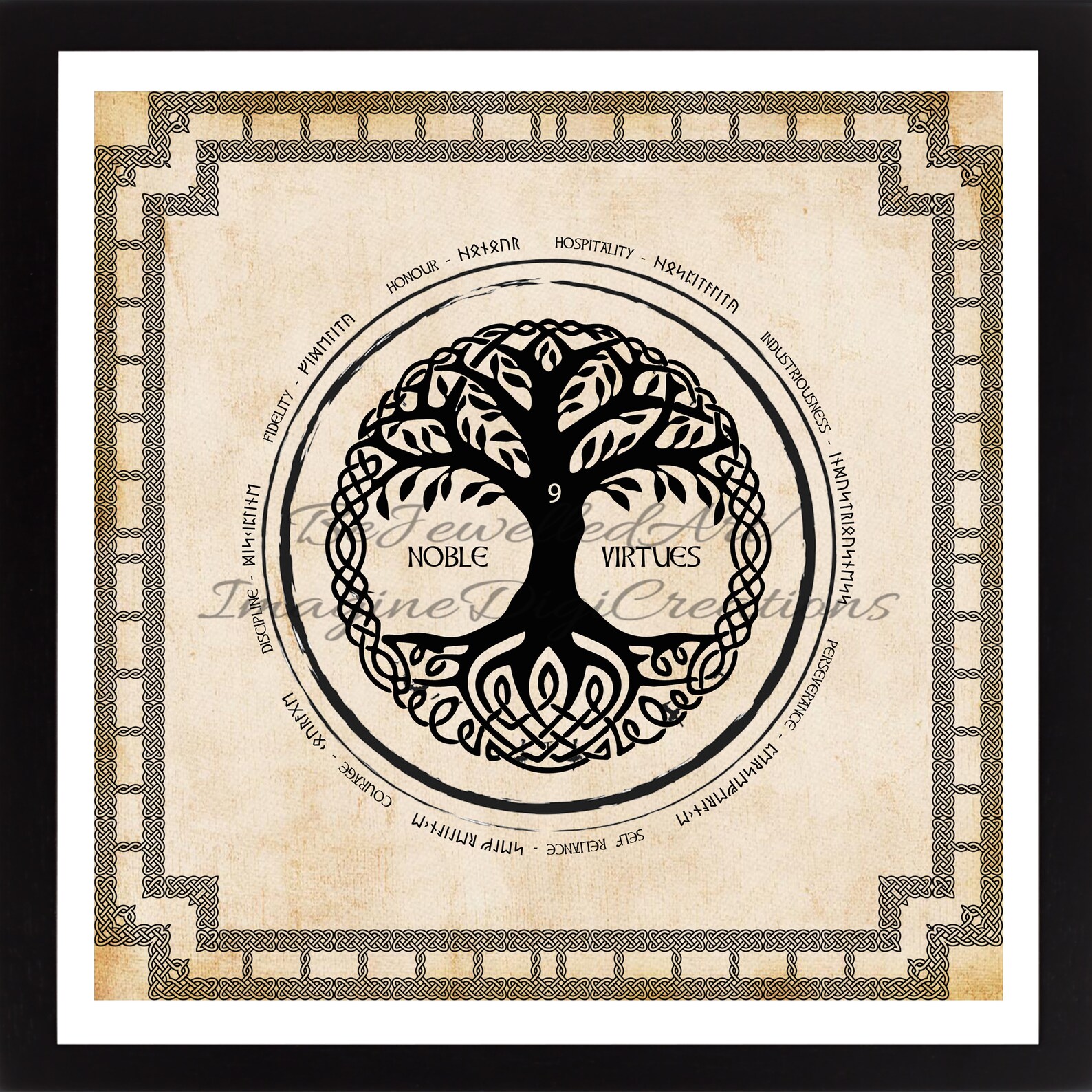 Tree of Life, Nine Noble Virtues, Viking, Love, Heart, Roots,celtic ...
