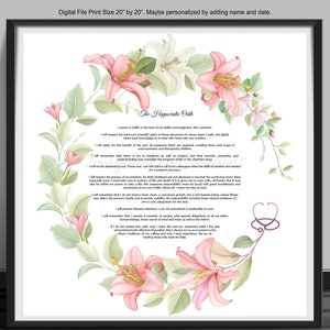 Oath Of Hippocrates,Hippocratic Oath,Medical Code of Ethics,New Doctor,Medical School Graduate,Sworn Oath Physician, Digital Download, JPEG