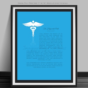 Oath Of Hippocrates,Hippocratic Oath,Medical Code of Ethics,New Doctor,Medical School Graduate,Sworn Oath Physician, Digital Download, JPEG