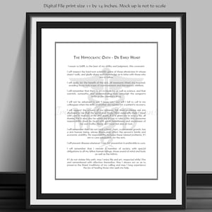 Personalized, Oath Of Hippocrates,Hippocratic Oath,Medical Code of Ethics,New Doctor,Medical School Graduate,Sworn Oath Physician, Digital