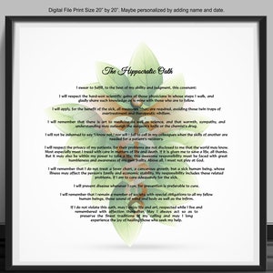 Oath Of Hippocrates,Hippocratic Oath,Medical Code of Ethics,New Doctor,Medical School Graduate,Sworn Oath Physician, Digital Download, JPEG