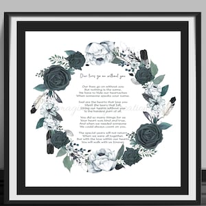 Sympathy,Memorial Poem,Condolences,Memorial,Loved One,Four Candles,Mourning,Personalized Gift,Digital File,Instant Download,Printable