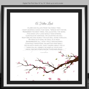 Memorial Poem, Funeral Poem, Memorial Gift, Loved One, Mourning, Personalized Gift, In Loving Memory,Digital File,Instant Download,Printable