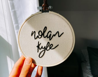 Minimalist Modern Personalized Name Embroidery Hoop