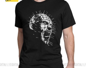 Hellraiser - Movie Pinhead Up-Close Black T-shirt - BRAND NEW O-Neck Fashion Casual High Quality Print T Shirt Fashion Classic