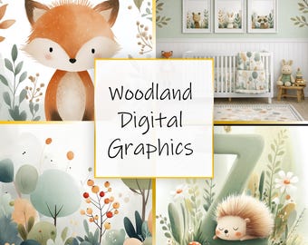 Woodland Graphics Bundle · Nursery & Kid's room decor