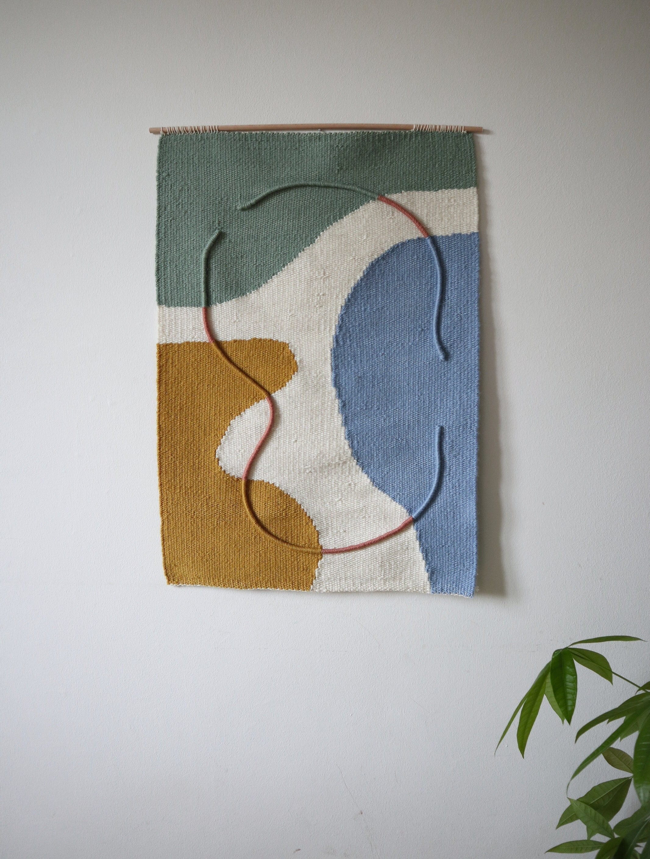 Fabriqué sur Commande - Tapisserie Tissée à La Main/Wowen Wallhanging Tapisserie Abstraite de Laine