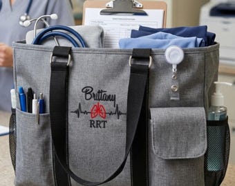 Respiratory Therapist Tote, Embroidered RRT Work Bag, RT Graduation Gift