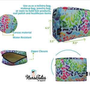 Rainbow Leopard Large Caddy Tote Hard Bottom Medical Tote Clinical Tote ...