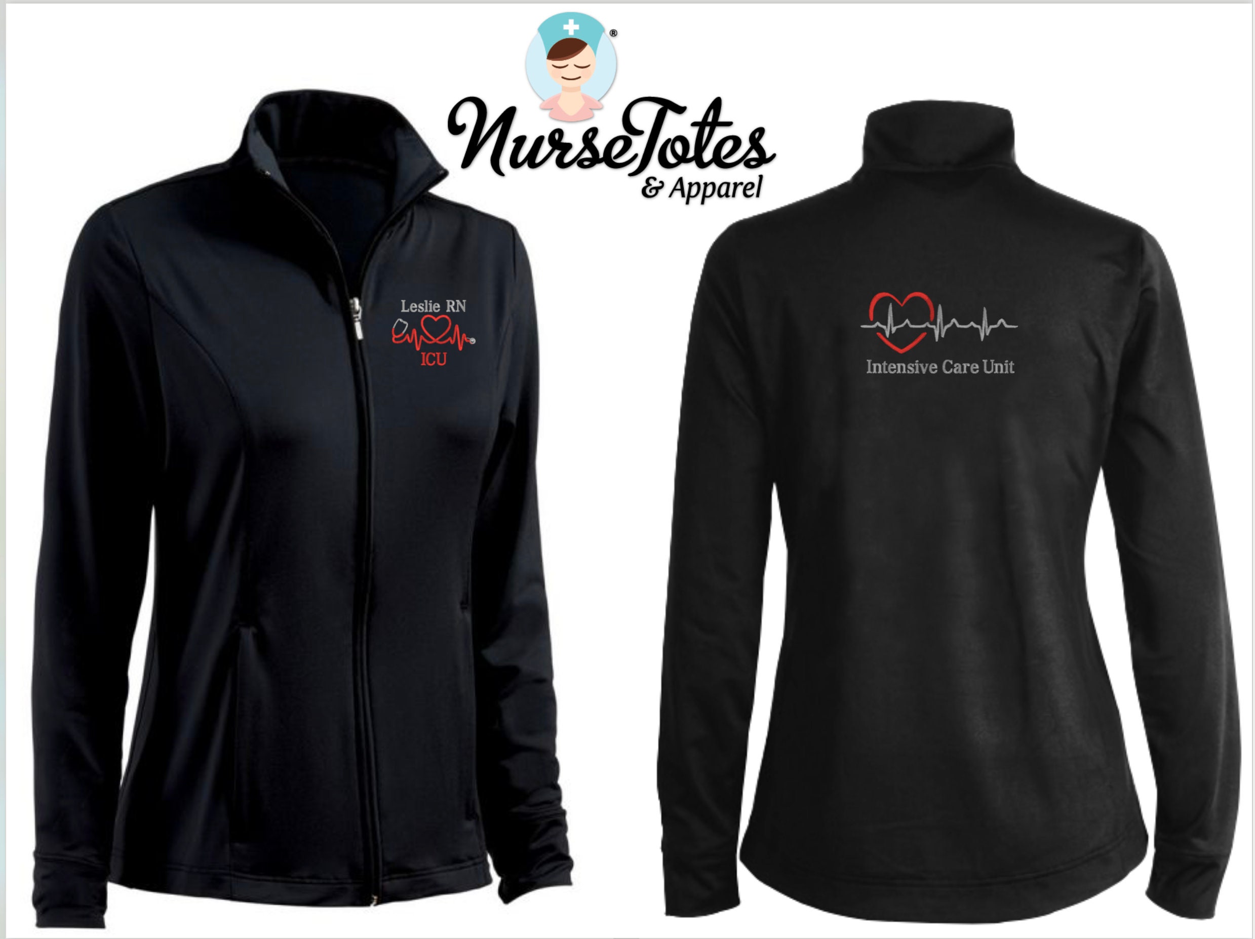 ICU Intensive Care Unit Jacket ICU Nurse Jacket Embroidered - Etsy