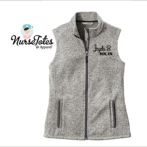 Vest - Sweater Vest - Full Zip- Women's - Personalized with Embroidery