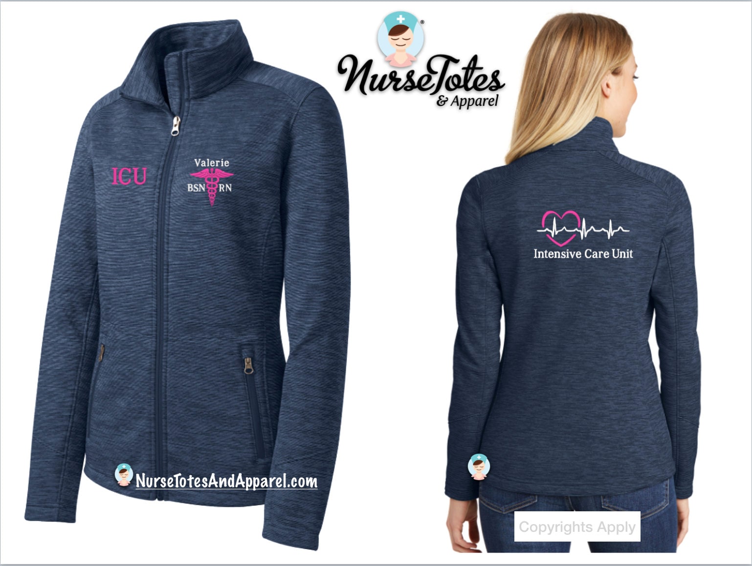 Intensive Care Unit Jackets ICU Nurse Jacket Embroidered Etsy