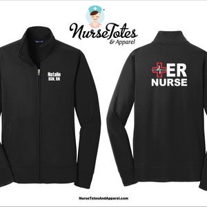 Personalized ER Nurse Jacket - Warm Jacket - Men and Women's Sizes - Emergency Nurse - Gift For Her