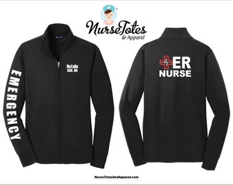 Personalized ER Nurse Jacket - Warm Jacket - Men and Women's Sizes - Emergency Nurse - Gift For Her