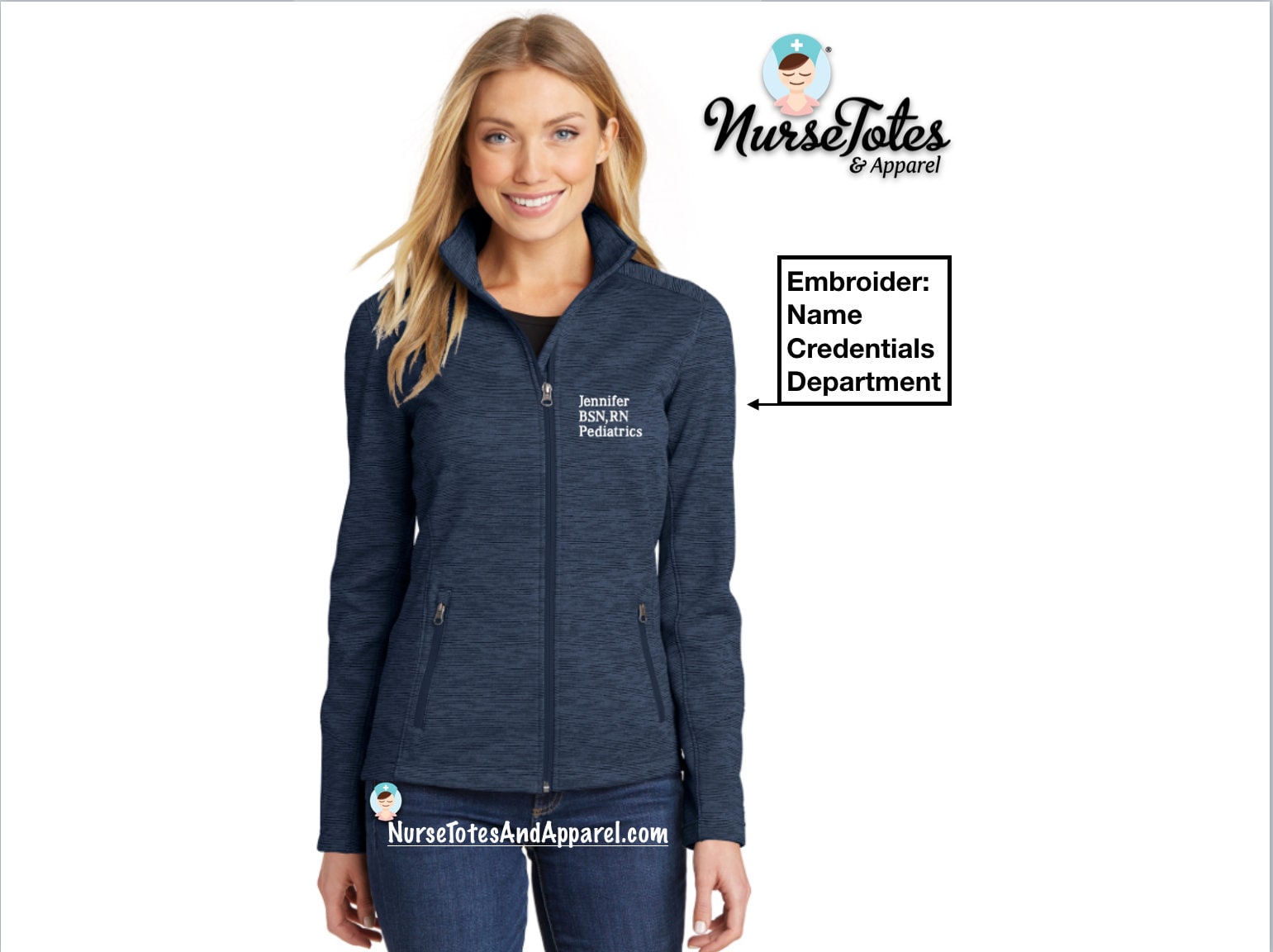 Medical Fleece Jacket Healthcare Jacket Personalized with Etsy