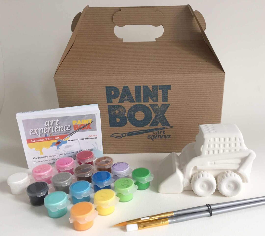 DIY Ceramic Bulldozer Paint Box Kit Pottery Craft Kit Etsy