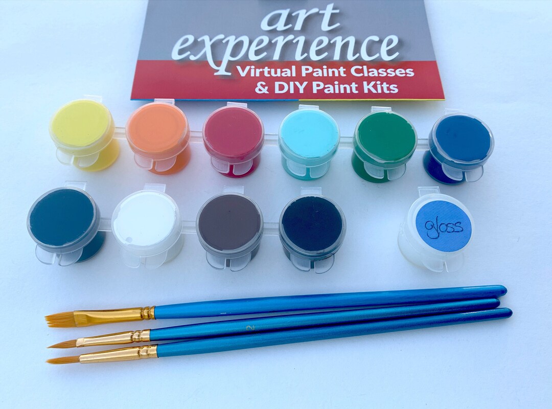 Craft Paint Kit Brushes Acrylic Paint Finishing Gloss and Etsy