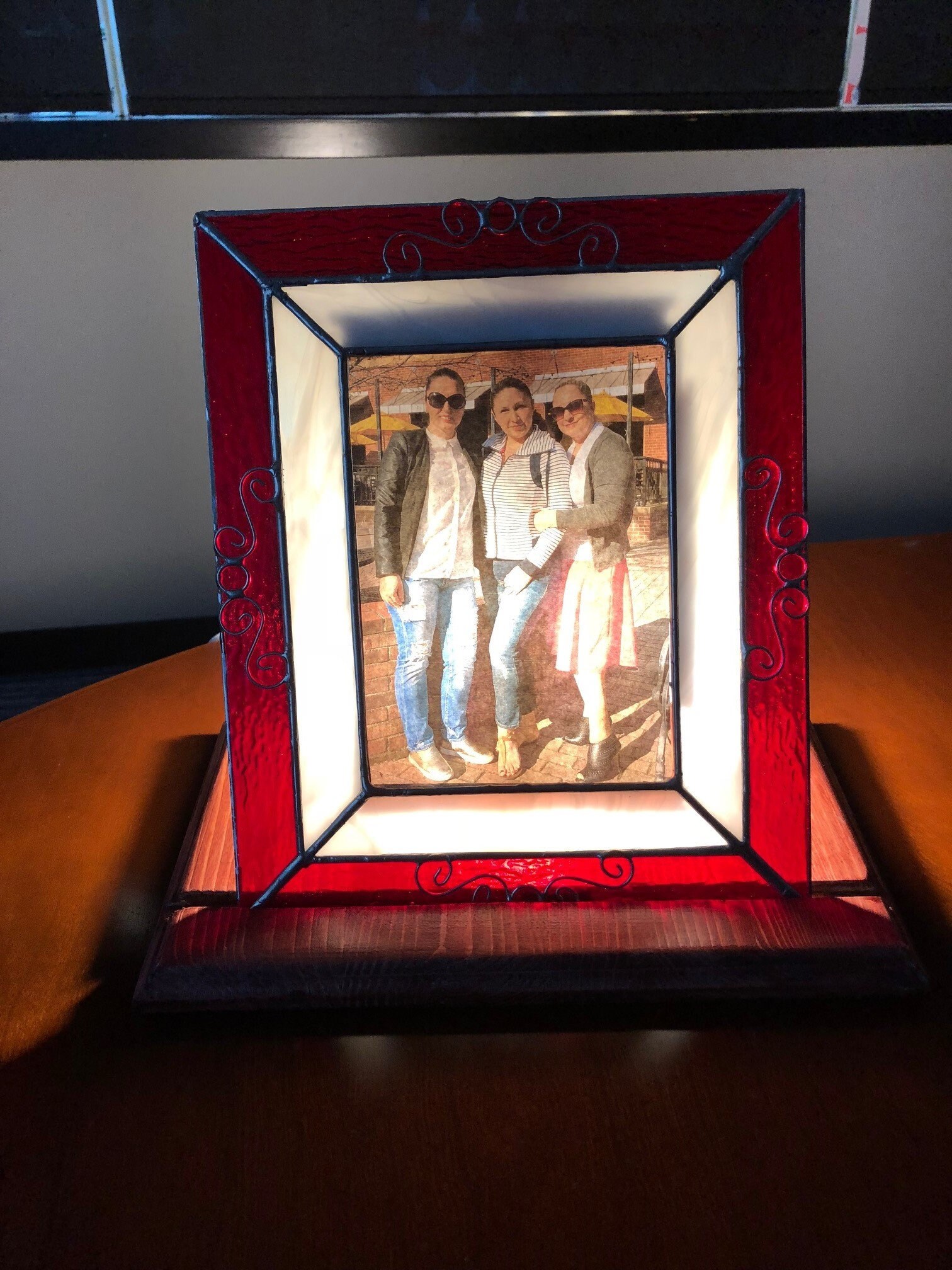 Red Stained Glass Picture Frame for 8 X 10 Inch Photo Etsy