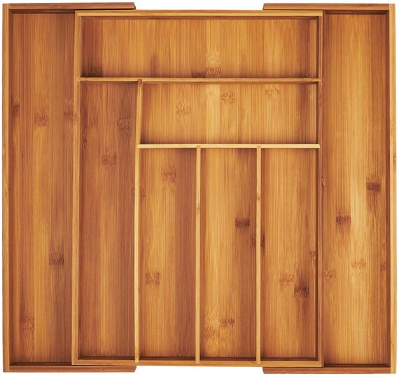 Bamboo Expandable Kitchen Utensils Drawer Organizer Etsy