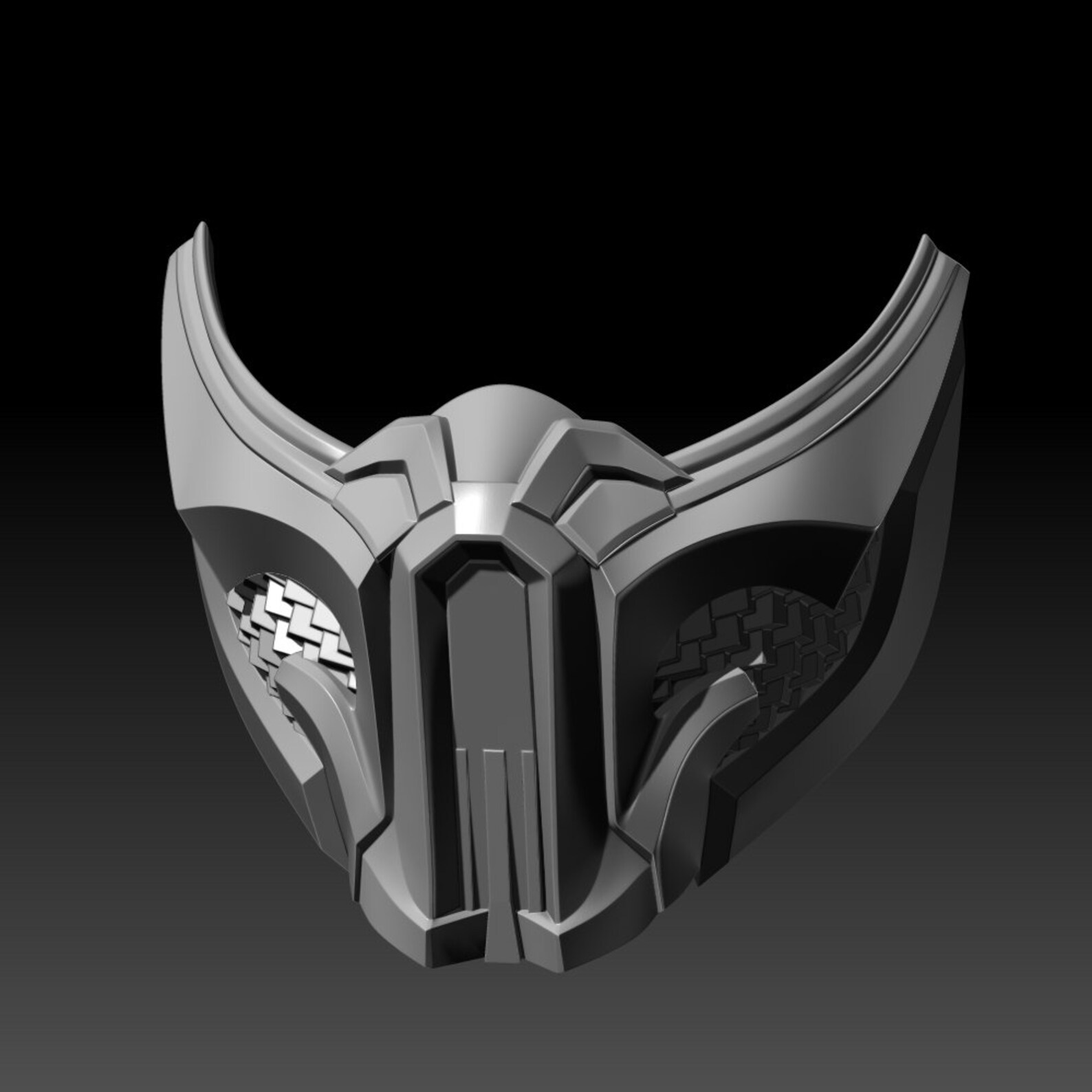 Чертеж маски саб зиро из мортал комбат