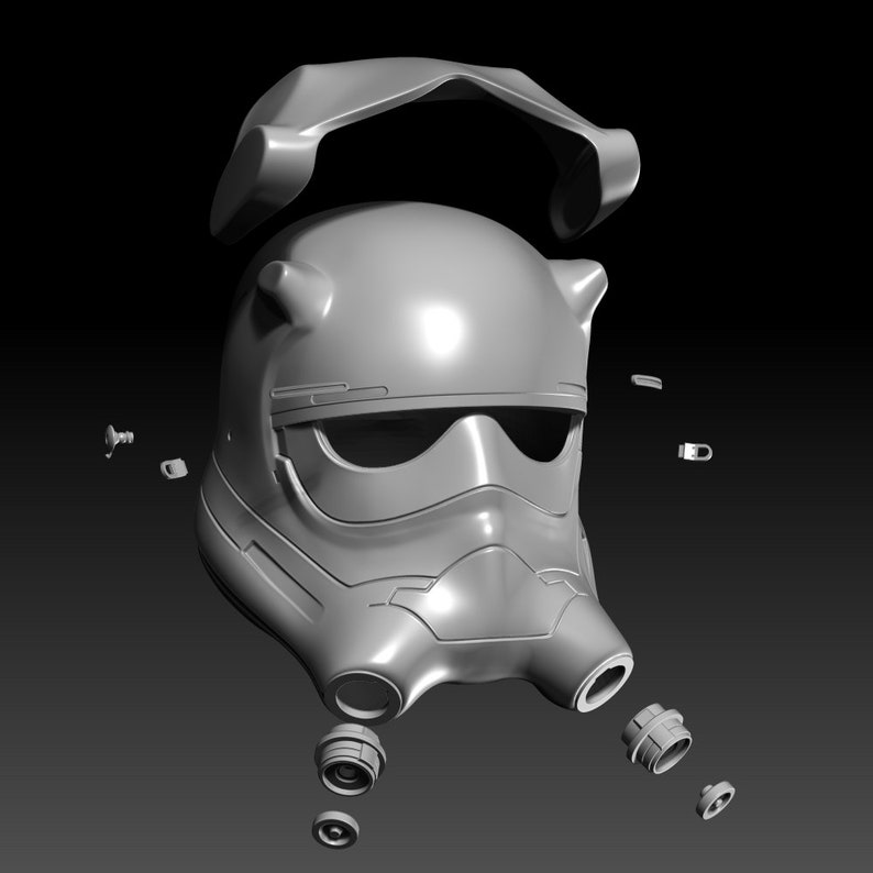 First Order TIE Fighter Pilot Helmet Printable 3D Model Etsy
