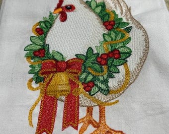 Christmas Hen Kitchen Towel