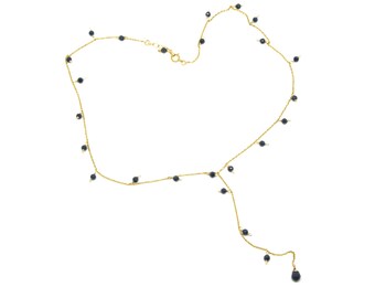 Chain necklace with inlaid stones