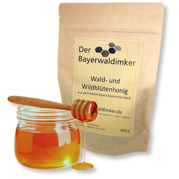 Honig im Nachfüllbeutel | direkt vom Imker aus dem Nationalpark Bayerischer Wald | Waldhonig & Wildblütenhonig | Bayerwaldimker