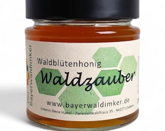 Waldzauber - Mel de Flores da Floresta | 250 gramas | diretamente do apicultor no Parque Nacional da Floresta da Baviera | Mel | Apicultor da Floresta da Baviera