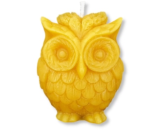 Beeswax candle | Owl big | 7.4 x Ø 6.2 cm | Handmade | 100% beeswax | from the beekeeper from the Bavarian Forest | candle | wax candle