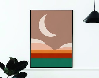 Abstract Moon Print, Desert Wall Art