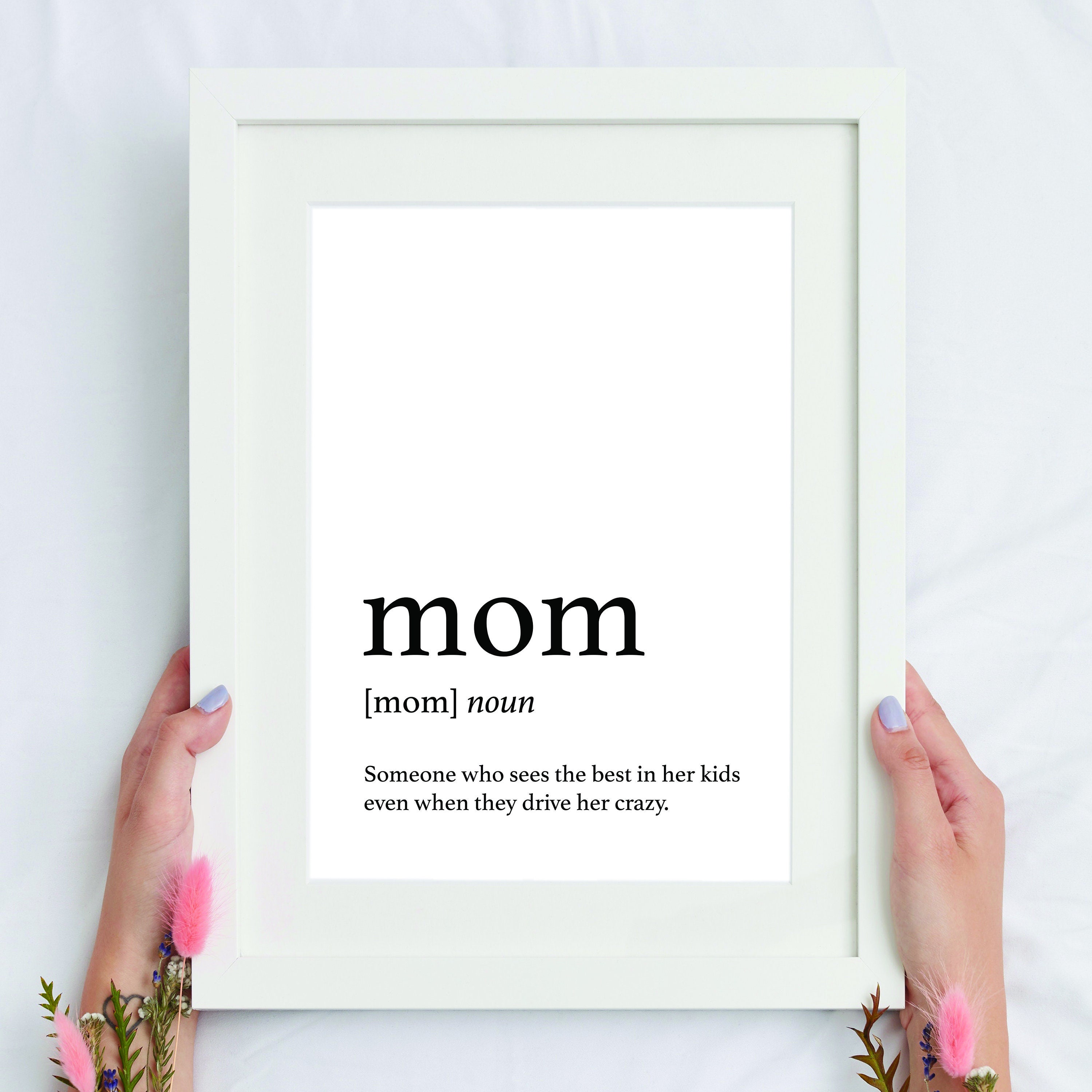 Mother Dictionary Print, Mom Definition Wall Art Printable