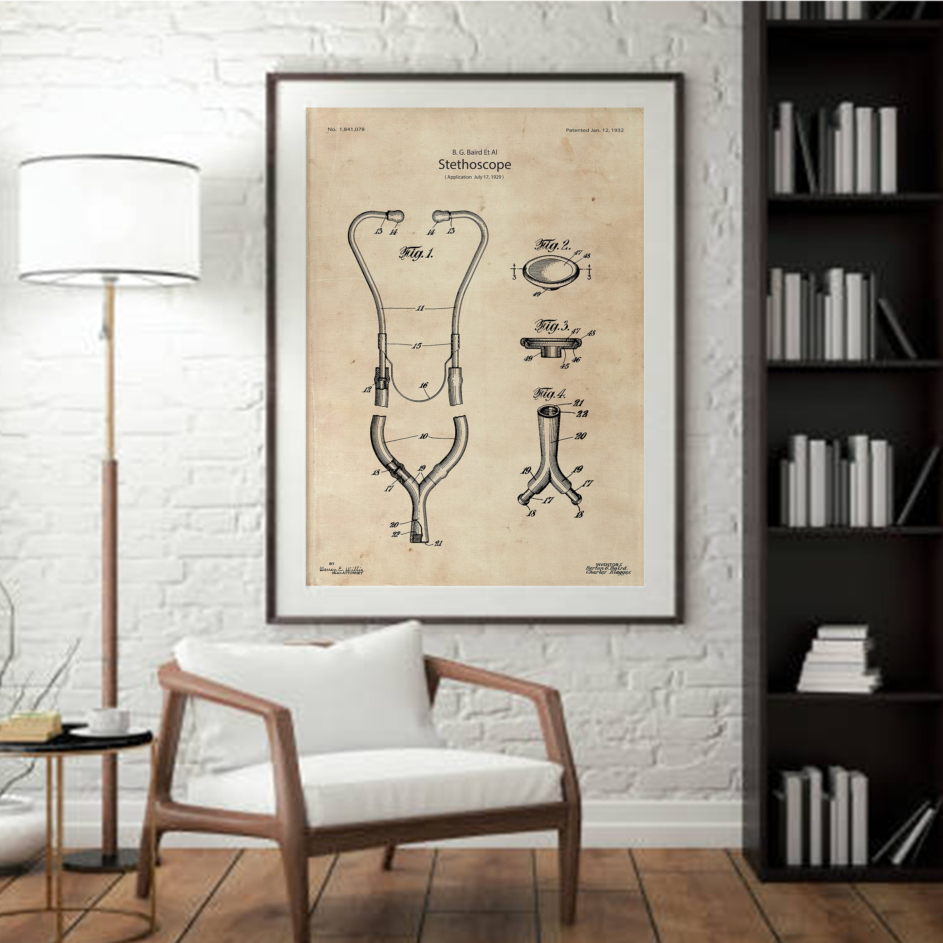 Stethoscope Patent Poster, Printable Art, Technical Print, Wall Art ...