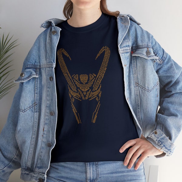 LOKI Helmet Quotes T-shirt unisexe, Marvel Design, croquis de lettres God of Mischief