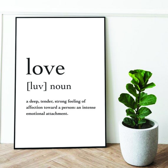 Love Definition Print Love Dictionary Art Love (Instant Download) 