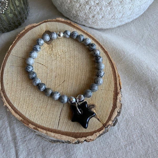 BRACELET GRANIT GRIS