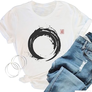 Enso Zen Circle ~  Yoga shirt, Zen shirt, motivational shirt, yoga tshirt, unity tee, womens tshirt, balance shirt, workout shirt, Ladies T