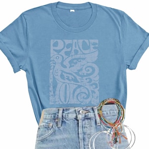 Peace and Love ~ Women's Peace Shirt, retro tee, women's peace t, peace tee, 60's tee, boho tshirt, fashion tee, 60's peace tee