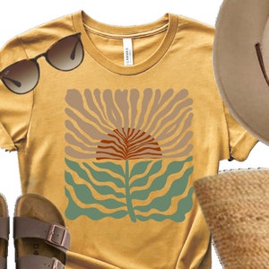 Modern Flora ~ Flower Tee Shirt, Botanical Tee, boho Tee, wildflower shirt, plant shirt botanical shirt, retro floral T-shirt, gardener,cute