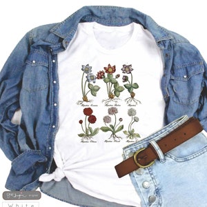 Antique Blossoms ~ Botanical Shirt, Botanical T, Vintage Flowers, flower T, Woman's t, wildflower Tshirt, flower tshirt, plant lover gift