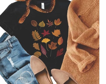Fall Foliage Shirt: Botanical Leaves Tee - Autumn Style