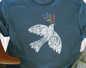 Peace Dove ~ Women&#39;s Peace Shirt, women&#39;s peace t, peace tee, women&#39;s tee, peace on earth t, gift for her, boho t, fashion tee