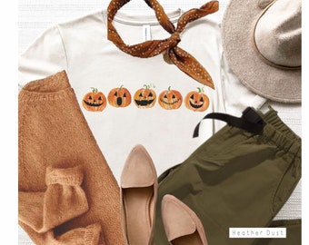 All in a Row ~ Halloween Pumpkin shirt, Pumpkin Tee, Halloween pumpkin t, Fall Tee, Halloween T, cute women's fall shirt, pumpkin,