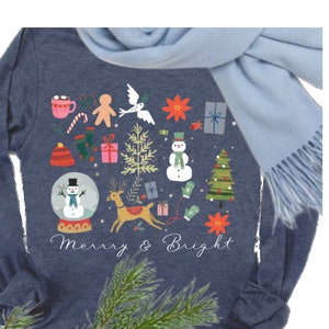 Christmas Mosaic long sleeve ~Women's Long sleeve tee, Christmas long sleeve t, long sleeve holiday t, long sleeve sweater, winter tee