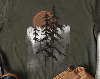 Misty Mountains Graphic Tee: Unisex Nature T-Shirt