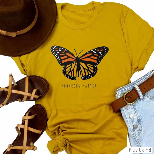 Monarchs Matter ~  Womens Monarch Tee, conservation t, butterfly t, monarch shirt, wildlife tee, butterfly shirt, eco  tee, unique gift