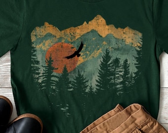 Mountain View Graphic Tee, Nature Camping Outdoors T-Shirt
