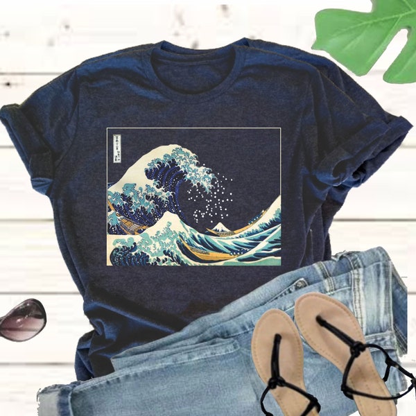 Hokusai Wave ~  The Great Wave Off Kanagawa shirt, Japanese Tee, Hokusai, Japan T-shirt, Art Shirts, Aesthetic Clothes, Aesthetic shirt,